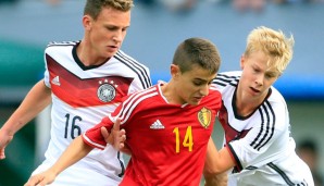 Francesco Antonucci bei der belgischen U16-Nationalmannschaft im Spiel gegen Deutschland