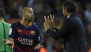 Nicht nur Trainer, sondern auch Dolmetscher: Luis Enrique bei Javier Mascherano
