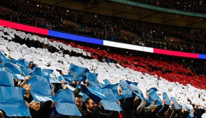 Das Wembley-Stadion war beim Spiel ein französisches Flaggenmeer