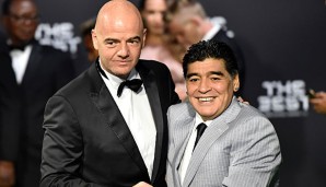 Gianni Infantino und Diego Maradona werden künftig eng zusammen arbeiten
