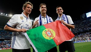 Auch bei Reals Meisterfeier zeigte Ronaldo die enge Verbindung zu seinem Vaterland