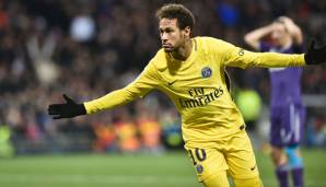 Platz 7: Neymar (Paris Saint-Germain) - 19 Tore / 94,1 Minuten pro Tor