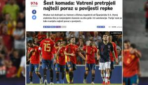 24 Sata (Kroatien): "Sechs Buden! Kroatien erleidet die heftigste Niederlage der Geschichte. Das kroatische Feuer erlebte in Spanien eine kalte Dusche."