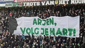 "Arjen, folge deinem Herzen", war zuletzt auf einem Plakat, das die Groningen-Fans bei einem Spiel in die Höhe hoben, zu lesen. Auch einen gleichbenannten Twitter-Account gibt es inzwischen.