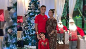 Alles, was wir uns bei diesem Bild von Philippe Coutinho mit seiner Frau Aine und Tochter (Nummer eins?) Maria fragen: Wo bekommt man diesen wuuunderschönen Weihnachtsmann her?