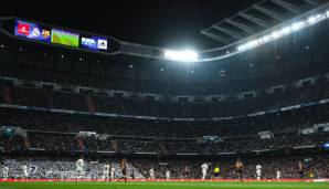 2.: Santiago Bernabeu (Real Madrid) – Einnahmen 2017/18: 143,4 Millionen Euro – Kapazität: 81.044 - Zuschauerschnitt 2017/18: 66.510 Zuschauer.