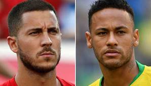 Gelten beide bei ihren Vereinen und im Weltfußball als absolute Superstars: Eden Hazard vom FC Chelsea (links) und Neymar (rechts).