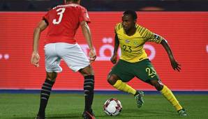 Thembinkosi Lorch (re. im Bild) sorgt für den entscheidenden Treffer gegen Ägypten und schoss die Südafrikaner ins Viertelfinale.