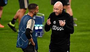 Könnten bei Ajax trotz vieler Gerüchte weiter zusammenarbeiten: Hakim Ziyech und Trainer Eric ten Hag.