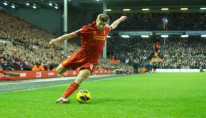 Platz 8: Steven Gerrard mit 10 Vorlagen per Freistoß für FC Liverpool.