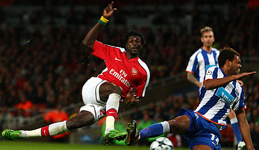 Emmanuel Adebayor erzielte in der Saison 2008/2009 zehn Tore in der Premier League