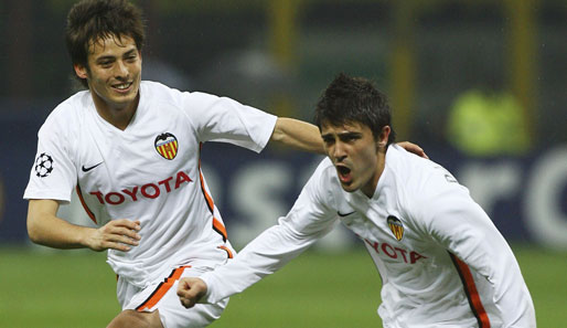 David Silva (l.) und David Villa vom FC Valencia stehen bei den europäischen Topklubs hoch im Kurs