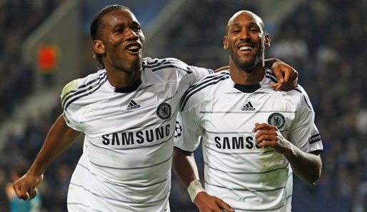 Zusammen schossen sie bereits 17 Saisontore: Didier Drogba (l.) und Nicolas Anelka vom FC Chelsea
