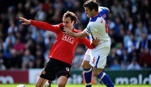 Dimitar Berbatow spielte gegen Blackburn für Wayne Ronney im Sturm von ManUnited
