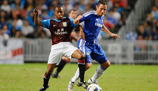 Chelseas Frank Lampard (r.) im Duell mit Fabian Delph von Aston Villa