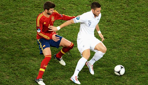 Olivier Giroud (r.) war bei der EM für die französische Nationalmannschaft im Einsatz