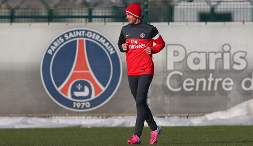 David Beckhams zieht seine Runden bei seinem ersten PSG-Training