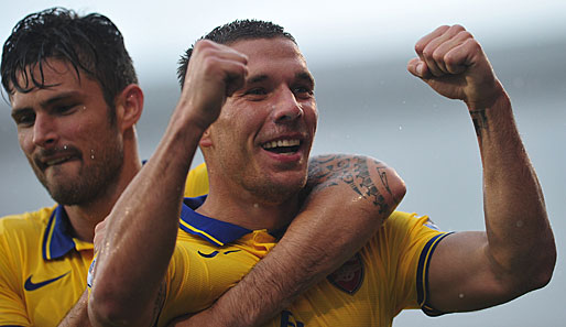 Lukas Podolski schoss den FC Arsenal mit seinem Doppelpack zum Sieg