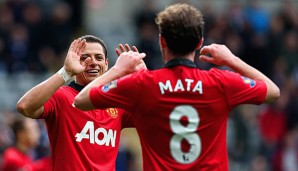 Drei der vier United-Tore gingen auf das Konto von Javier Hernandez und Juan Mata