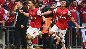 Aaron Ramsey (l.) bescherte Arsenal den ersten Titel seit 9 Jahren