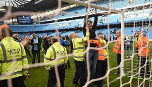 Die Fans von Manchester City haben die Meisterschaft gefeiert.