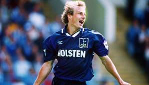 Platz 3: Jürgen Klinsmann (Tottenham Hotspur): 29 Tore in 56 Spielen