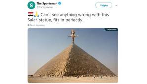 Auch dieser Twitter-Account findet nichts Negatives an dem skurrilen Werk. Salahs Statue passe sich immerhin perfekt einer ägyptischen Pyramide an. Kann man so unterschreiben - zumindest mit einer kleinen Portion Ironie.