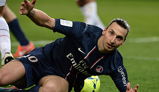 Zlatan Ibrahimovic traf gegen OGC Nizza zum zwischenzeitlichen 2:0 für Paris Saint-Germain