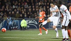 Zlatan Ibrahimovic erzielte für Paris Saint-Germain das entscheidende Tor beim FC Lorient