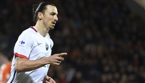 Zlatan Ibrahimovic feiert sein Tor gegen den FC Lorient