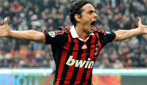 Filippo Inzaghi soll auch in der kommenden Saison für die Rossoneri auf Torejagd gehen