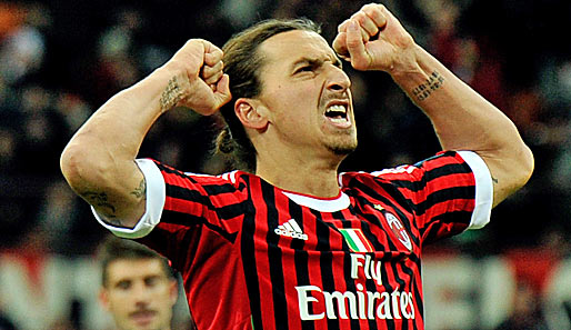 Milan-Stürmer Zlatan Ibrahimovic steht mit zehn Treffern auf Rang zwei der Torjägerliste