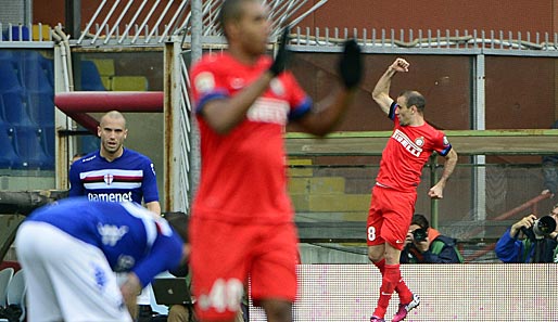 Rodrigo Palacio erzielte beim Sieg bei Sampdoria einen Doppelpack