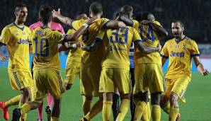 Juventus Turin jubelt nach einem Tor gegen Atlanta BC