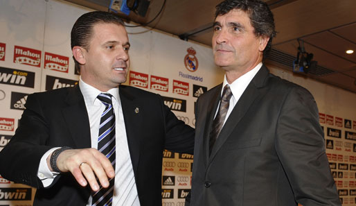 Pedrag Mijatovic (l.) und der neue Trainer von Real Madrid Juande Ramos