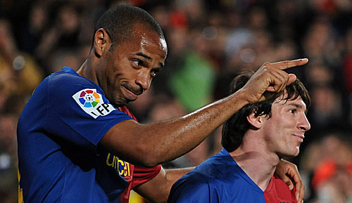 Thierry Henry (links) und Leo Messi trafen bei Barcas 6:0-Schützenfest gegen Malaga