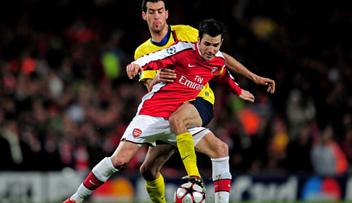 Cesc Fabregas (v.) spielt seit der Saison 2004/2005 beim FC Arsenal