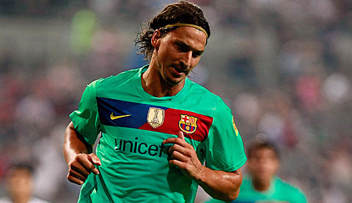 Zlatan Ibrahimovic traf erst zum 0:1 und wurde später durch Leo Messi ersetzt