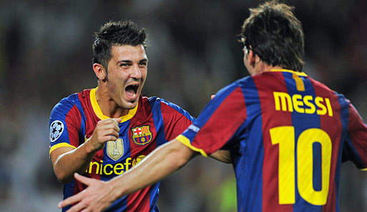 David Villa (l.) und Lionel Messi trugen sich beim letzten Ligaspiel gegen Getafe als Torschützen ein