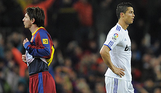 Führen mit jeweils 30 Treffern die Torjägerliste in Spanien an: Lionel Messi (l.) und Cristiano Ronaldo