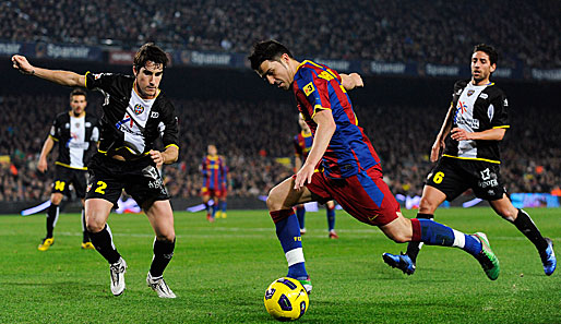 Das Hinspiel gewannen Barcelona und David Villa gegen Levante mit 2:1