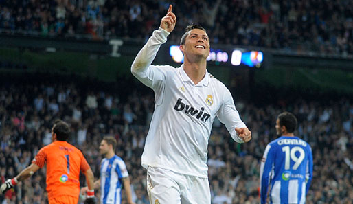 Cristiano Ronaldo feiert seinen 35. Liga-Treffer für Real Madrid