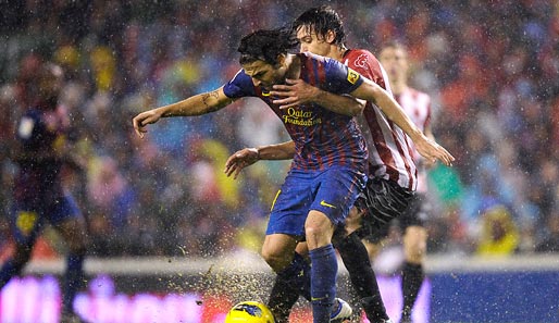 Das Hinspiel in Bilbao endete nach einer denkwürdigen Regenschlacht 2:2