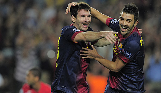 Ein Herz und eine Seele: Lionel Messi (l.) und David Villa