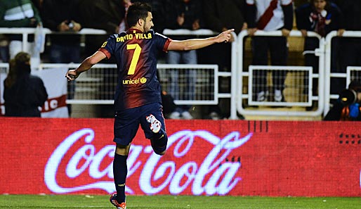 David Villa traf zur 1:0 Führung des FC Barcelona gegen Alaves