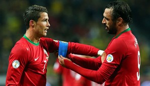 Hugo Almeida (r.) hat sich mit Portugal in den WM-Playoffs gegen Schweden durchgesetzt