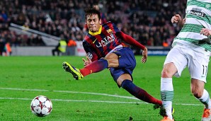 Neuzugang Neymar glänzte mit drei Toren im Spiel gegen Celtic