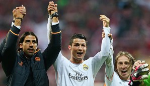 Am Dienstag feierte Khedira (mit Ronaldo und Modric) den Einzug ins Champions-League-Finale