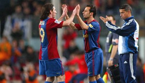 Lionel Messi und Ludovic Giuly spielten vor ca. zehn Jahren bei Barcelona zusammen