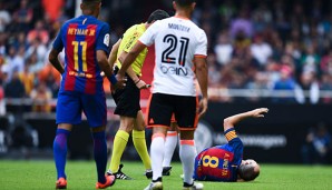Andres Iniesta verletzte sich gegen Valencia